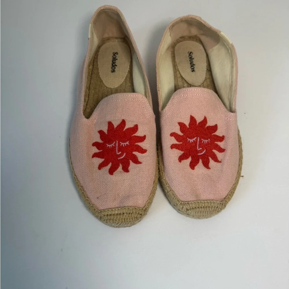 SOLUDOS Sun Burst Espadrille Flat - Pink Size 8 - Picture 1 of 10